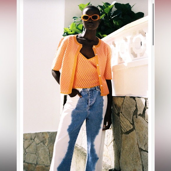 Zara high rise straight tie dye jeans - Picture 5 of 8